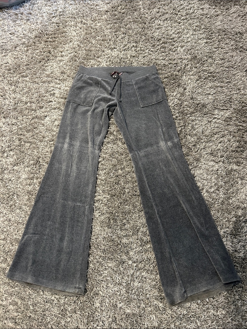 Vintage Juicy Couture Gray Velour Flare Lounge Pants